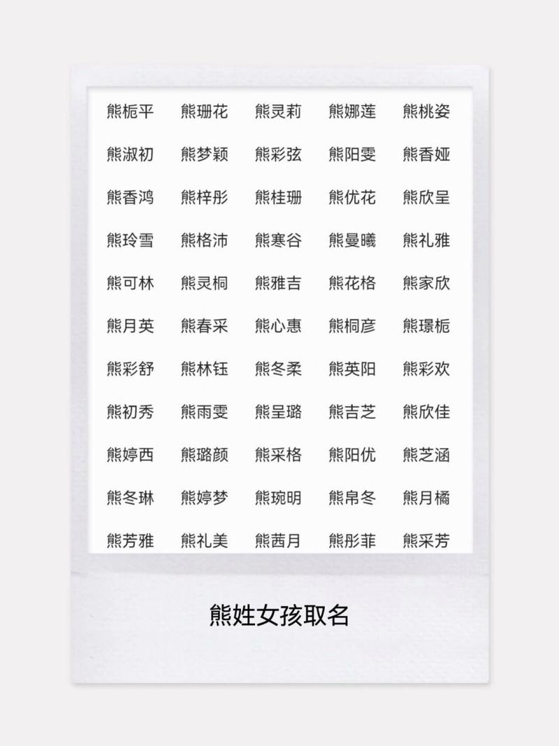 虎年宝宝姓熊取名女孩名字 2025姓熊男宝宝取名最新