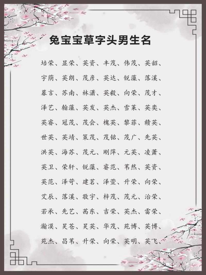 六月份出生的兔宝宝男宝起名 六画起名专用字