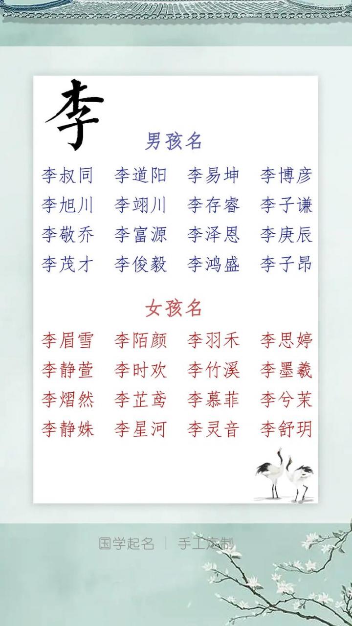 猪年宝宝女取名姓李 猪年女孩取名大全姓李